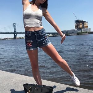 Embroidered Abercrombie jean shorts